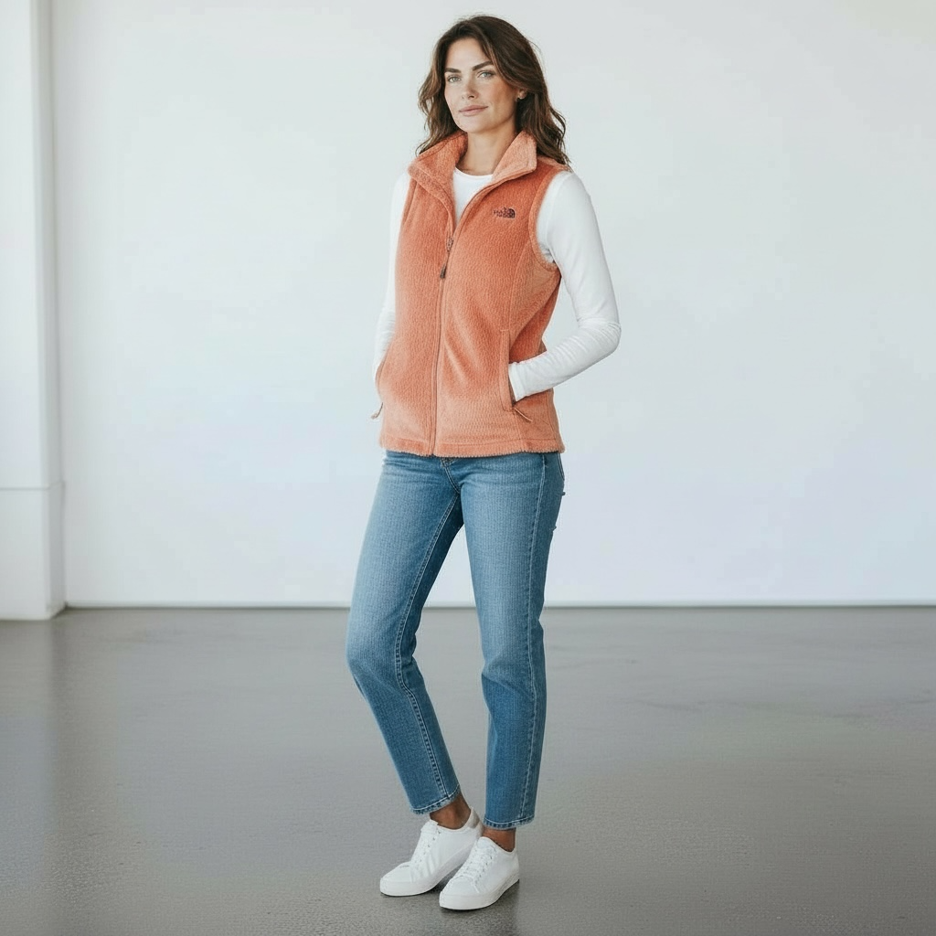 The North Face Fuzzy Full Zip Vest Size Small